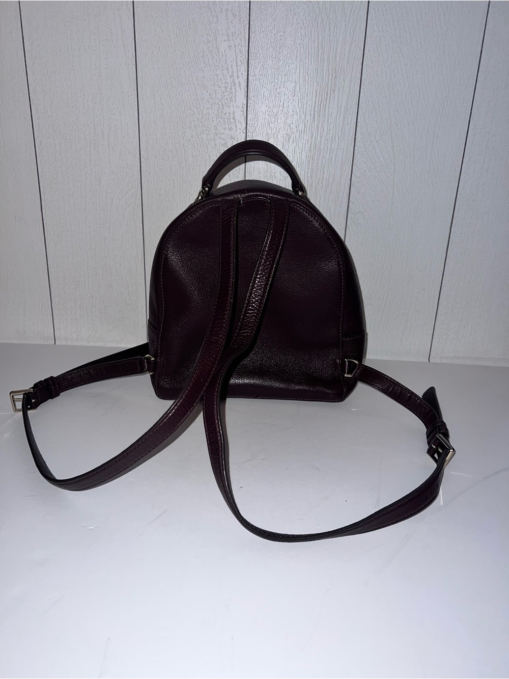 kate spade Mini Pebbled Leather Backpack in Burgundy - Picture 3 of 9